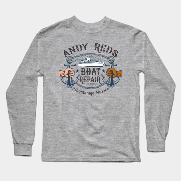 Andy & Red's Boat Repair from Shawshank Redemption Long Sleeve T-Shirt by Alema Art